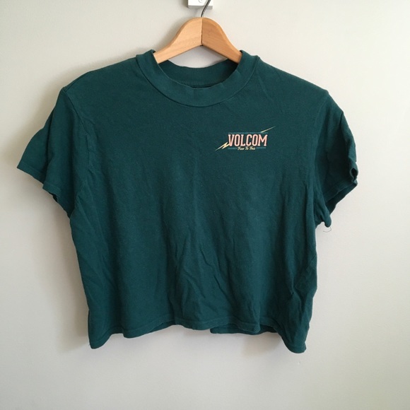 Volcom Tops - Volcom Crop Top Shirt Sleeve Tee, Teal Green, XL